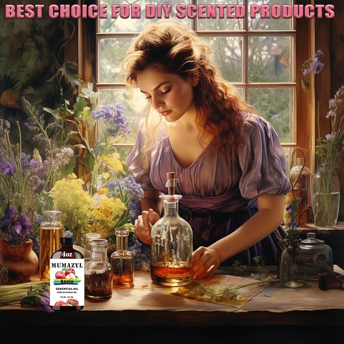 Apple Essential Oil, Apple Oil 4 Fl Oz 120ML for Diffuser Humidifier Yoga Cleaning DIY Candle Soap Making Essential Oils - Bloomnest