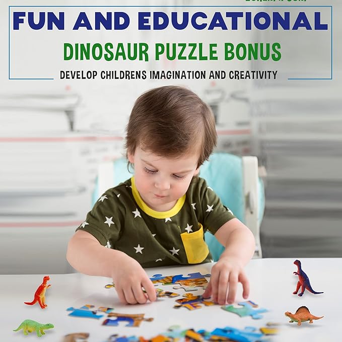 Bath Bombs for Kids with Surprise Toys Inside Plus Dinosaur Puzzle - 9 Organic Dino Egg Bath Bombs, Gentle and Kids Safe, Fizzy Balls with Rich Bubbles, Stocking Stuffers Christmas Gifts for Kids - Bloomnest
