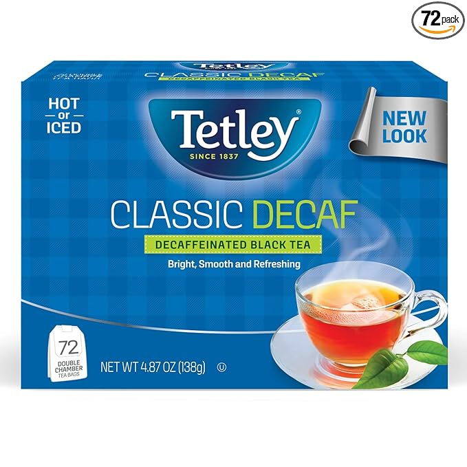 Tetley, Decaffeinated Classic Black Tea Bags, 72 Count - Bloomnest