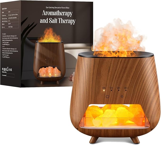 Upgrade Scent Diffuser with Pink Salt Rock, Timer Settings & Auto Off Function - 200ml - Bloomnest