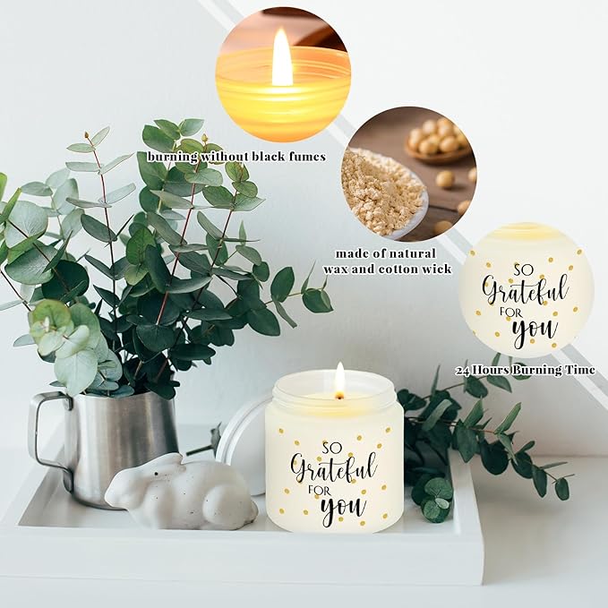 Roowest 30 Pcs Thank You Candles Bulk Employee Appreciation Candle Jars 3.5 oz Scented Soy Inspirational Business Office Favor for Teacher Nurse Coworker(Fresh Scents Style) - Bloomnest