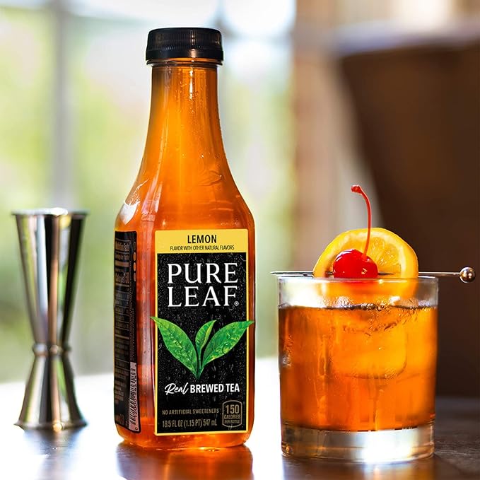 Pure Leaf Iced Tea, Sweetened Lemon, Real Brewed Tea, 18.5 Fl Oz Bottles (Pack of 12) - Bloomnest