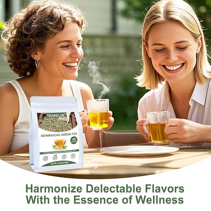 TEARELAE - Genmaicha Tea, 40 Count - Genmaicha Green Tea with Roasted Rice - Smooth Flavor - Non-GMO - Low Caffeine - Bloomnest