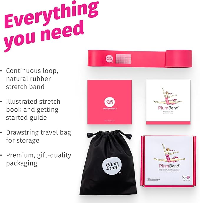 The PlumBand Stretch Band for Dance and Ballet – Premium Gift-Ready Package - Sizes for Kids & Adults – Improve Your Splits, Flexibility and Strength with Stretching - Bloomnest