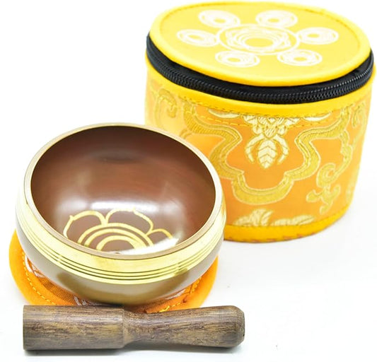 GK&CO. 3 Inch Orange Color Chakra Tibetan singing bowls set, choose your favorite chakra bowl, improve your chakra meditation practice (Sacral) - Bloomnest