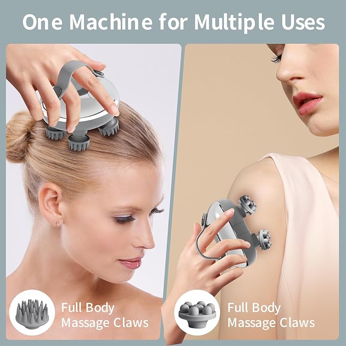 ScalpHero Smart Scalp Massager 2.0, Portable Heated Head with 128 Massage Nodes, Scalp Hero Electric Head Massager for Stress Relief, Deeply Clean Scalp Soothes Nerves & Promotes Hair Growth Bloomnest