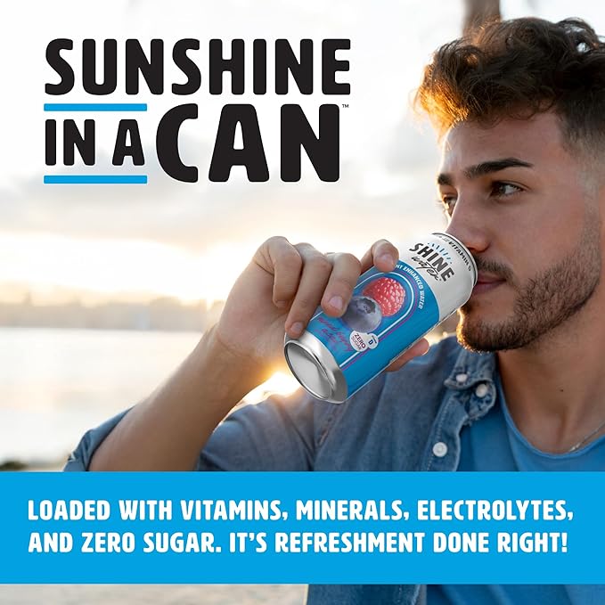 Shine Water Mixed Berry Acai Vitamin D Electrolyte Drink | Zero Sugar Hydration Beverage with Magnesium, Zinc & Antioxidants | Low Calorie Plant-Based Vitamin Water | 12 Pack - Bloomnest