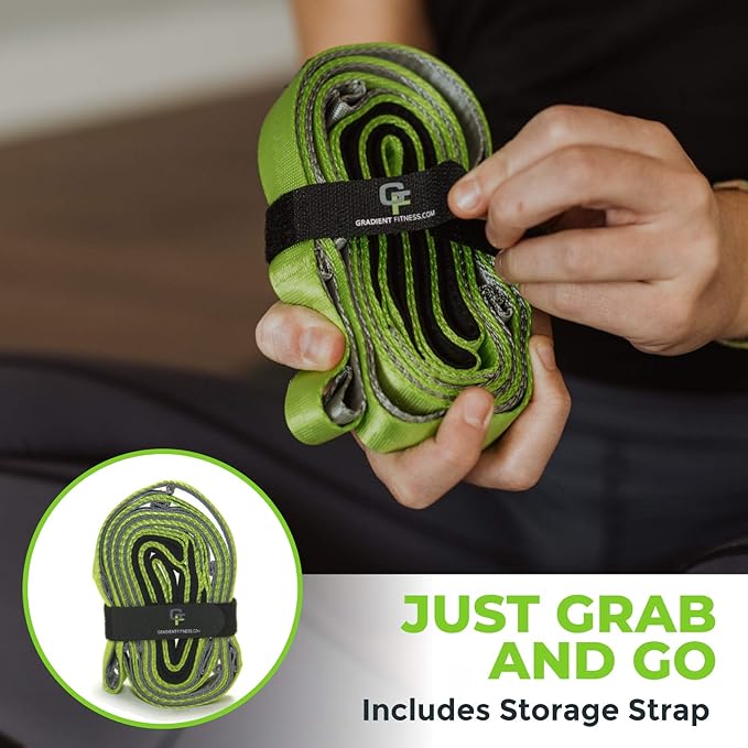 Gradient Fitness Stretching Strap for Physical Therapy, 12 Multi-Loop Stretch Strap 1" W x 8' L, Neoprene Handles, Physical Therapy Equipment, Yoga Straps for Stretching, Leg Stretcher. - Bloomnest