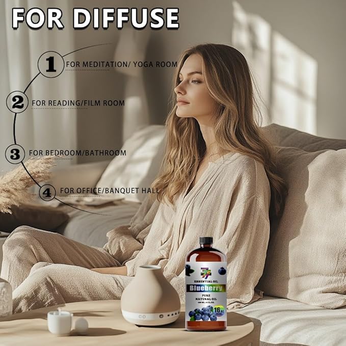 Blueberry Essential Oil (16 oz / 480 ml) – Blueberry Oils for diffusers, humidifiers, Home Baths, Cleaning Products, Yoga, DIY Soaps and DIY Scented Candles - Bloomnest