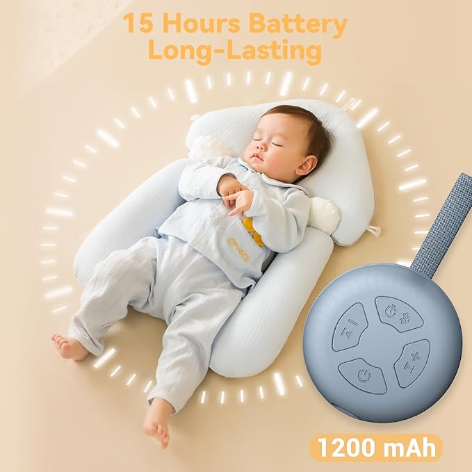 Portable Sound Machine for Baby | White Noise | 12 Soothing Sounds | Noise Canceling for Travel, Office, Nursery | Baby Shower | Registry Gift | Sleep Soother for Babies Kids Adults | Slate - Bloomnest