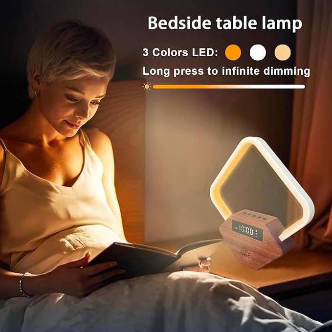 Sunrise Alarm Clock for Bedrooms Heavy Sleepers 15 Sleep Sounds White Noise Machine Baby/Adults 3 Color Table Lamp 10 Ringtones with PD22.5W USB C Fast Charger Birthday Gifts for Women - Bloomnest