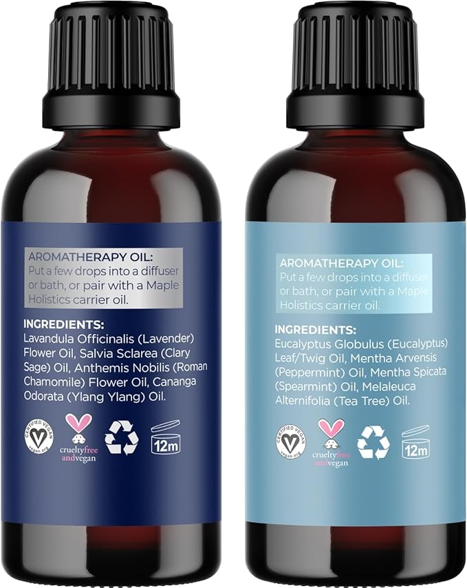 Aromatherapy Essential Oil Blends for Diffusers - Diffuser Essential Oil Set with Dream Essential Oil Blend and Breathe Essential Oil Blend - 100% Pure Must Have Aromatherapy Oils - 1 Fl Oz Each - Bloomnest