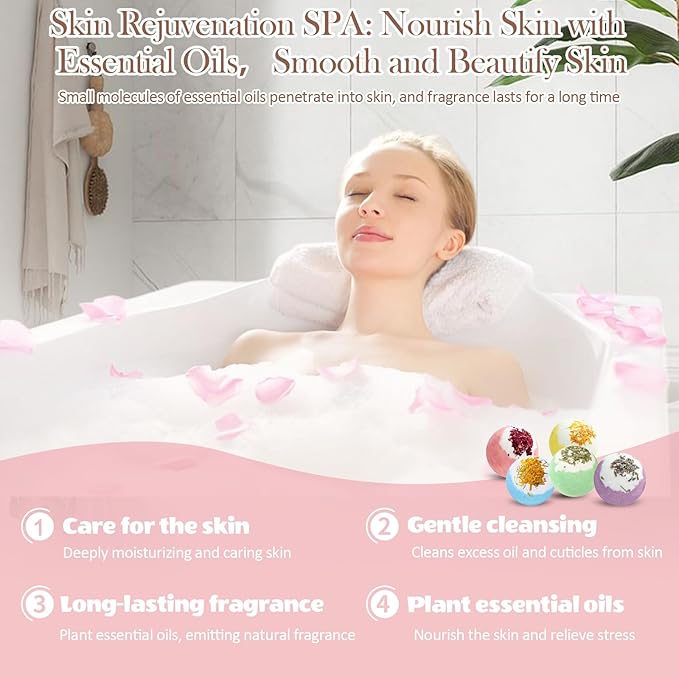 Bath Bombs Set for Women, 20 PCS Natural Argan Oil & Organic Oil Dry Skin Moisturize, 5 Different Scents, Perfect for Bubble Spa Bath, Ideal Gifts for Women, Girls, Wife, Mother - Bloomnest