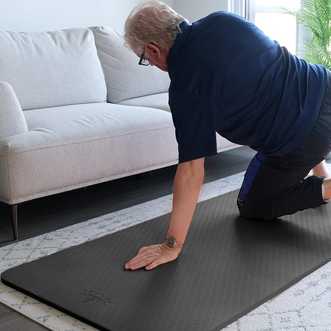 Hatha Yoga 4/5 inch TPE Yoga Mat Fitness & Exercise Mats Large Size 72"L x 32"W Non-Slip Anti-Tear For Women Men - Bloomnest