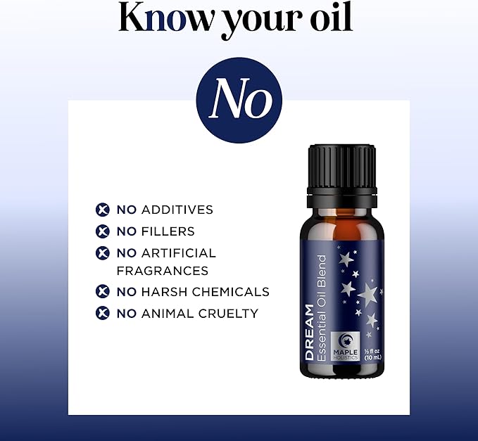 Sleep Essential Oil Blend for Diffuser - Dream Essential Oils for Diffusers Aromatherapy and Relaxation with Clary Sage Ylang-Ylang Roman Chamomile and Lavender for Sleep Time Support (10mL) - Bloomnest