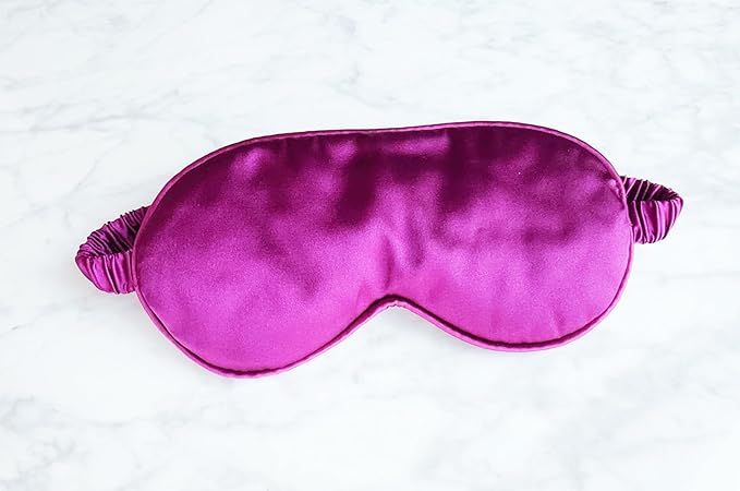 Silk Eye Mask for Sleeping - Satin Eye Cover with Silk Storage Bag Dark Purple - Bloomnest
