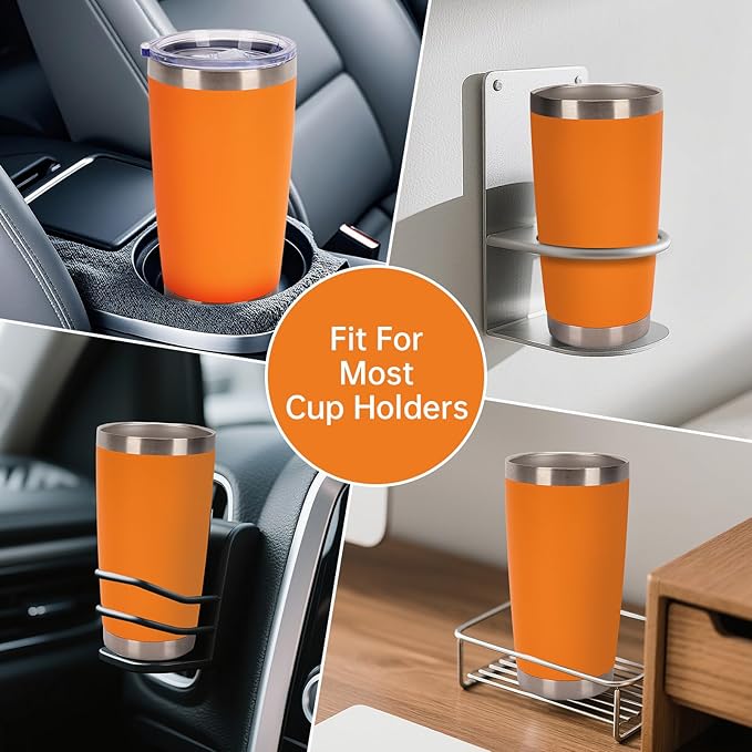 IEOVIEE 32 Pack, 20oz Stainless Steel Bulk Tumblers with Lids and Straws, Double Wall Insulated Travel Mug, Durable Powder Coated Tumbler Bulk Cup for Cold and Hot Drinks(Orange) - Bloomnest