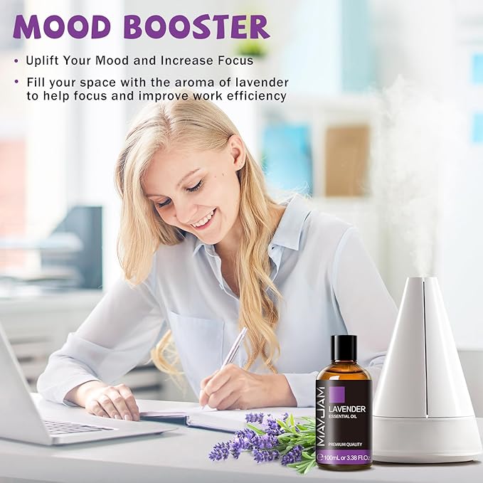 MAYJAM Lavender Essential Oil for Diffusers - Huge 3.38 Fl Oz - Lavender Oil Essential Oil for Skin Care, Hair Care, Massage, Aromatherapy, Soap and Candle Making - Bloomnest