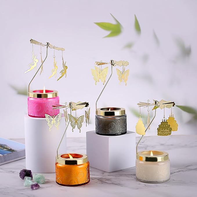 Rotatable Candle, Birthday Gifts for Women, Vanilla Cream Scented Candles Anniversary Christmas Thanksgiving, Butterfly Best Girl, Friends,Mom - Bloomnest