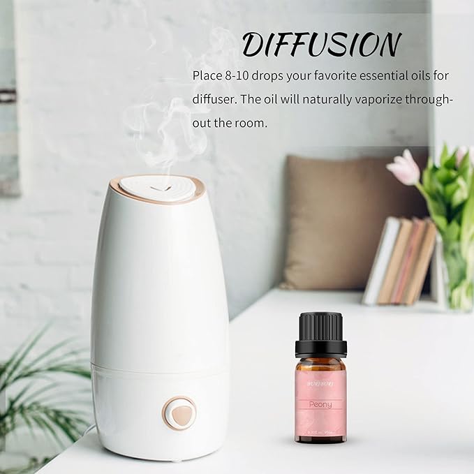 BURIBURI Peony Essential Oil Mother's Day Gifts Set for Women, 100% Pure, Undiluted, Natural Aromatherapy Peony Oils Essential 10ml for Diffuser, Soap Making Candle Making, Massage BURIBURI