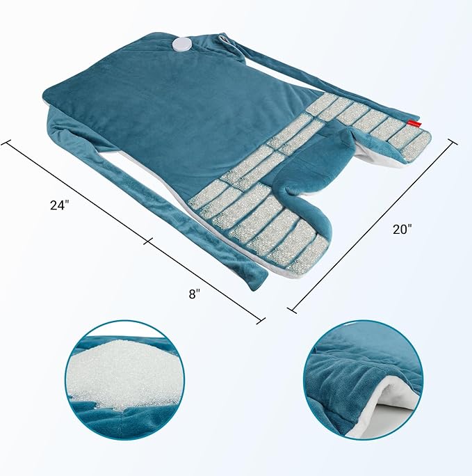 Comfytemp Weighted Heating Pad for Neck Shoulder Back Warmth, Birthday Christmas Gifts for Women Men Mom Dad, FSA Eligible Items Only List, Electric Large Heated Wrap for Elderly, 22"x33", Blue - Bloomnest