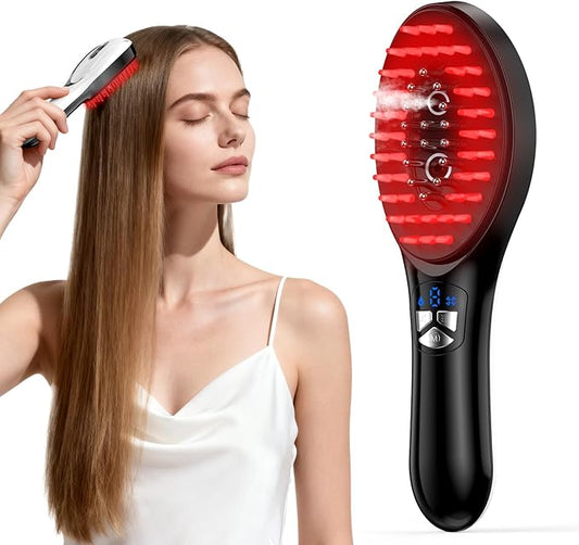 6-in-1 Rechargeable Scalp Massager Oil Applicator, Nano Mist, Electric Scalp Vibration Brush for Home Spa, Effortless Detangling & Relaxation Head Massage Tool for All Hair Types Bloomnest
