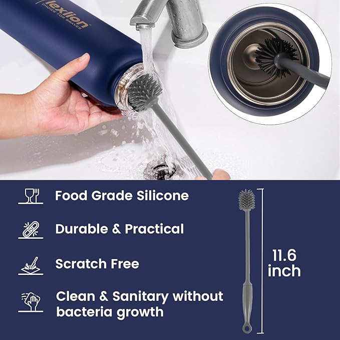 Lexlion Tea Infuser Water Bottle 22 Oz – Triple Wall Insulated Stainless Steel, Loose Leaf & Fruit Strainer, 3 Leakproof Lids, BPA-Free Silicone Sleeve, Reusable Thermal Mug - Bloomnest