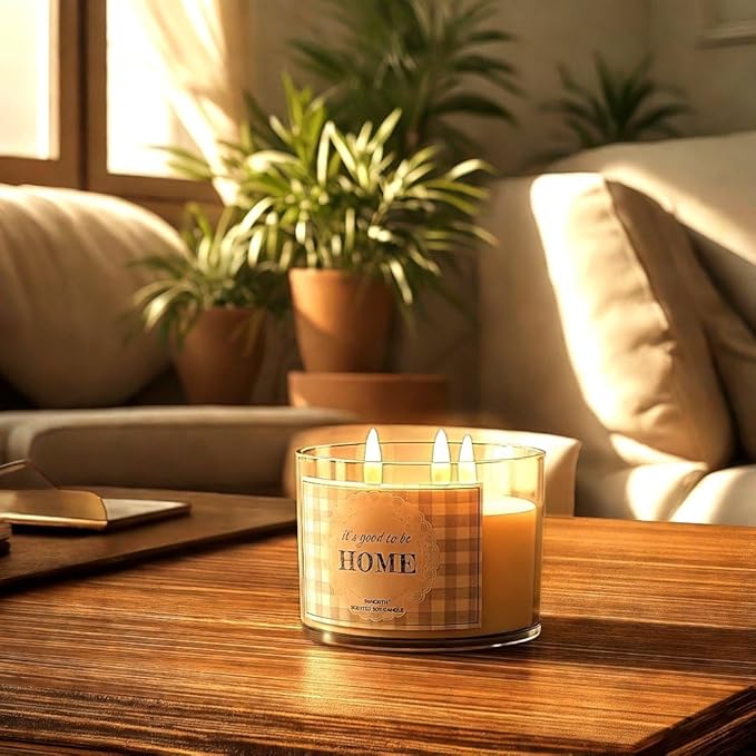 96NORTH Fresh Linen & Soft Amber Candle | Large 3 Wick Jar Candle | 12 Oz Up to 50 Hours Burning Time | 100% All Natural Soy Wax | Relaxing Aromatherapy Candle | Housewarming Gift for Women and Men - Bloomnest