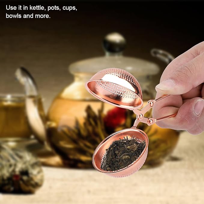 Snap Ball Tea Strainer, Snap Tea Ball Infuser, Rose Gold Stainless Steel Snap Ball Infuser for Loose Leaf Tea - Bloomnest