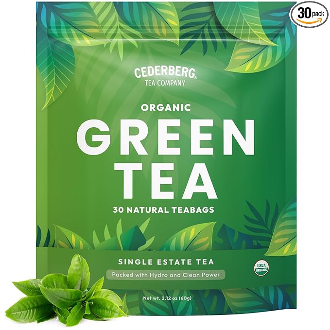 Cederberg Tea Company Organic Green Tea — 30 Tea Bags | Organic Herbal Tea From Single Origin | Eco-Friendly Tea Bags | Non-GMO Gluten Free Tea With Zero Sugar - Bloomnest
