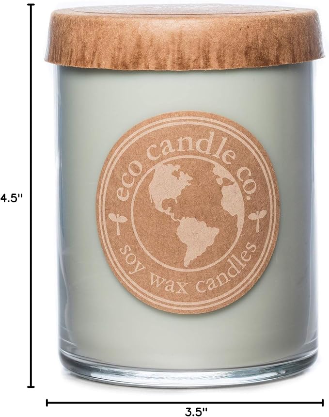 ECO CANDLE CO. Recycled Candle, Chamomile Sage, 18 oz. Double Wick - Scents of Sage & Chamomile - 100% Soy Wax, No Lead, Kraft Paper Label & Lid, Hand Poured, Phthalate Free, Midwest Grown Soybeans - Bloomnest