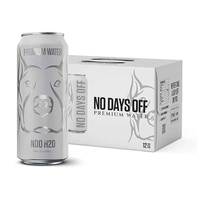 NO DAYS OFF Premium Water - 12 Pack, 16 fl oz, Still - 8.1pH Alkaline Ultra-Purified Reverse Osmosis with Electrolytes & Minerals - Calcium, Magnesium, Potassium - BPA-free 100% Recyclable Cans