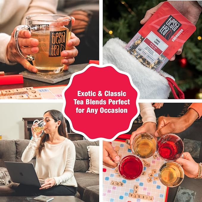 Tiesta Tea - Chai Love, Loose Leaf, Spiced Chai Black Tea, Premium Blend, High Caffeinated, Make Hot or Iced & Brews Up to 50 Cups, 4 Ounce Refillable Tin - Bloomnest