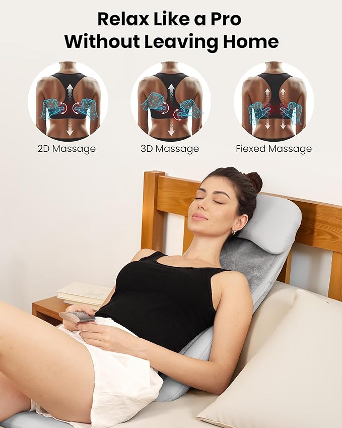 COMFIER Back Massager with Heat,2D/3D Shiatu Massage Seat Cushion,2 Auto Massage Modes,Full Back Massager with Vibration,Deep Tissue Kneading Chair Pad for Lower Waist,Gift for Men,Women - Bloomnest