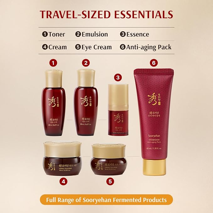 Sooryehan Ginseng Skincare gift Set - Hyobidam Korean Skin Care Set, Premium Gift Set for Intense Hydration, Firm Skin, Wild Ginseng, 13.53 fl oz - Bloomnest