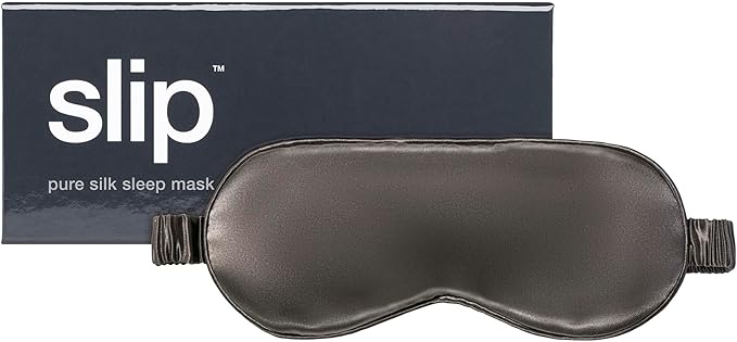 slip Pure Silk Sleep Mask - Charcoal | 100% Mulberry Silk, Ultra Soft & Comfortable, Blocks Light for Restful Sleep | Adjustable Strap for Perfect Fit, Gentle on Skin & Hair | Ideal Travel Accessory - Bloomnest