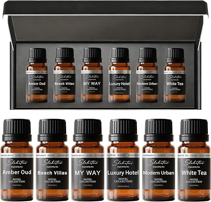 Hotel Diffuser Oil Gift Set – Luxury Hotel Inspired Fragrance Oils for Diffusers, Premium Aromatherapy Home Fragrance, Long Lasting Scent for Bedroom, Spa & Office (Hotel Fragrance Set 10ml*6) - Bloomnest