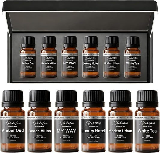 Hotel Diffuser Oil Gift Set – Luxury Hotel Inspired Fragrance Oils for Diffusers, Premium Aromatherapy Home Fragrance, Long Lasting Scent for Bedroom, Spa & Office (Hotel Fragrance Set 10ml*6) - Bloomnest