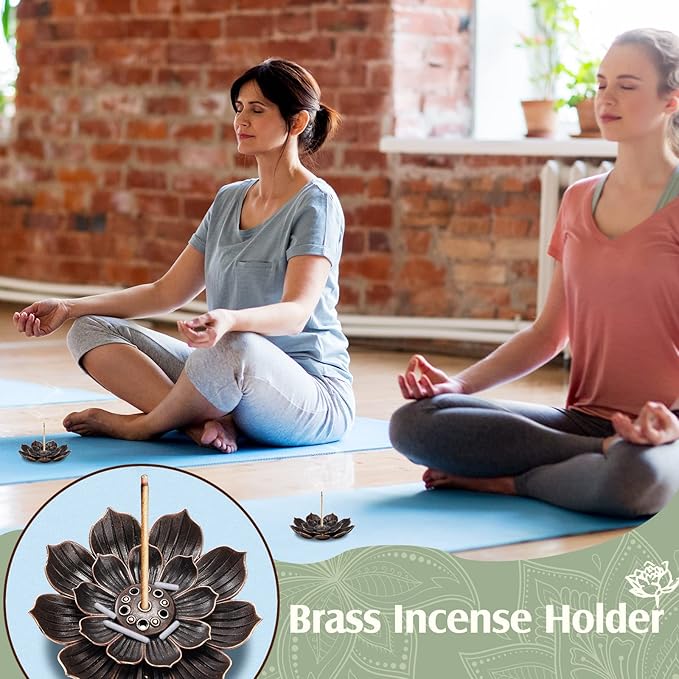 Sumind 30 Pieces Incense Holder Lotus Sticks Incense Burner Cone Burner Ash Catcher for Home Fragrance Decor Yoga SPA Bedroom(Retro) - Bloomnest