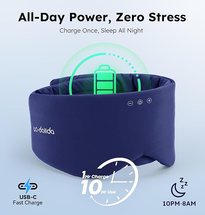 Luxury Bluetooth 5.4 Sleep Mask for Adults - Ice Fiber Cooling & HD Sound, 100% Light Blocking Adjustable Eye Cover for Travel & Side Sleepers - Soft Sleep Headphones with 10H Playtime - Bloomnest
