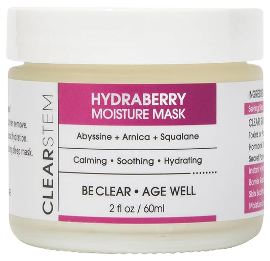 CLEARSTEM HYDRABERRY Hydrating Face Mask for Women - Night Mask for Sleeping for Women with Ceramides, Arnica & Magnesium PCA - Overnight Mask for Evening Hydration to Nourish & Protect Skin Barrier