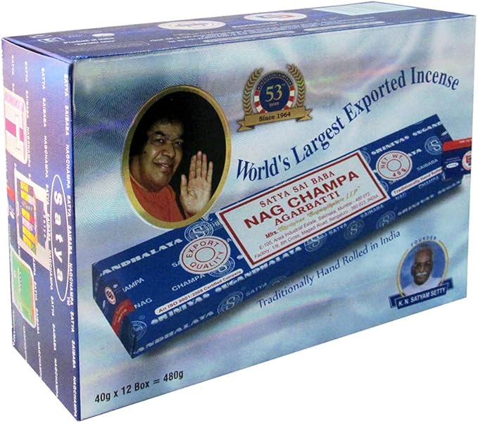 Nag Champa Incense Sticks 40g x 12 and Incense Stick Holder Bundle Insence Insense Satya Incense - Bloomnest