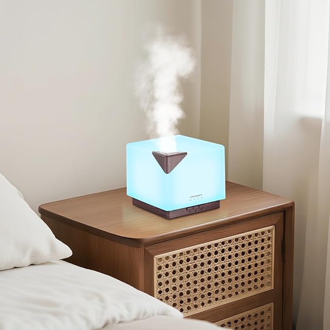 URPOWER 700ML Aromatherapy Essential Oil Diffuser, 700ml Large Ultrasonic Scent Diffusers Humidifier with Adjustable Mist Mode/4 Timer Settings/ 7 LED Light Colors for Home Office Study - Bloomnest