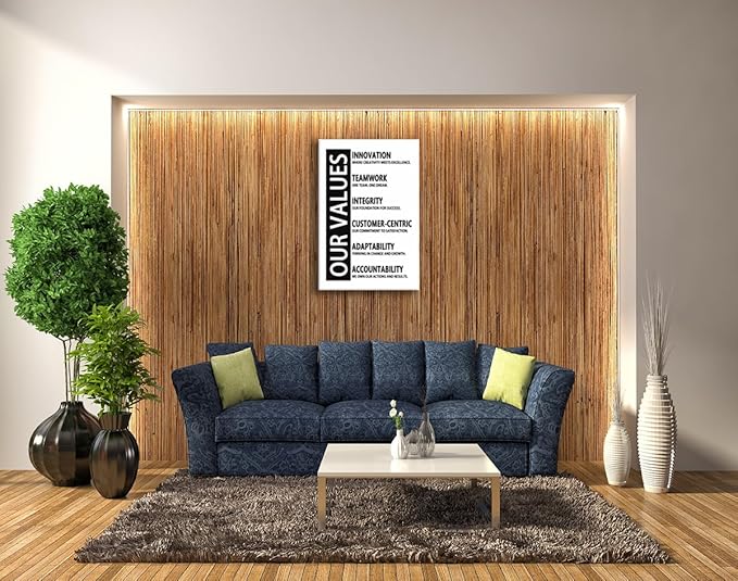 Motivational Quotes Exercise Canvas Wall Art Inspirational Our Values Print Poster Modern Inspiring Picture Painting Framed Artwork for Office Gym Company Wall Decor Ready to Hang[24''W x 36''H] - Bloomnest
