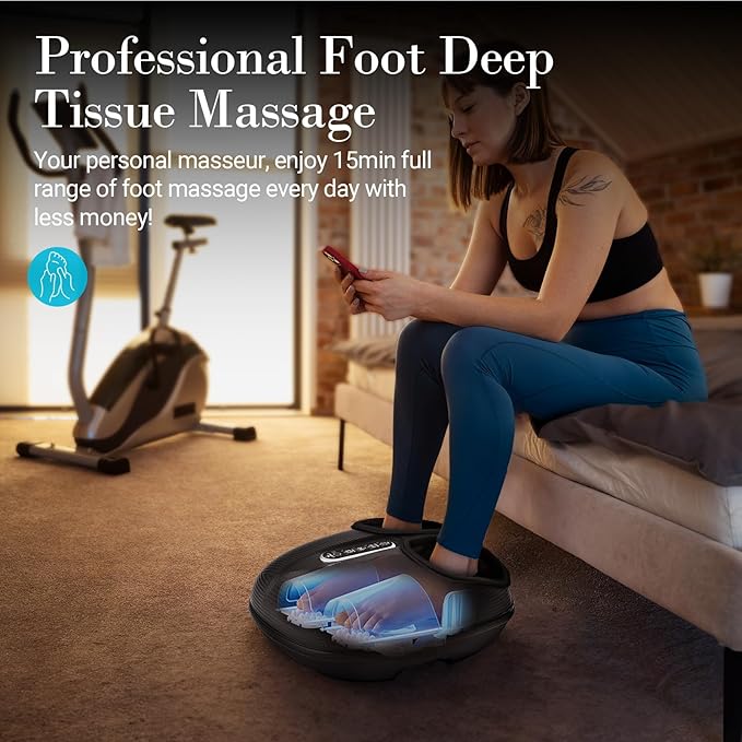 Foot Massager with Heat FSA Eligible HSA, Shiatsu Feet Massager with Remote Control, Multi-Level Compression Deep Knead Foot Massage for Neuropathy & Plantar Fasciitis, Fits Up to 13", Gifts
