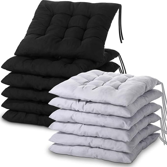 Geetery 12 Pcs Floor Pillows for Classroom Bulk Square Seating Cushions for Floor Chair School Kindergarten Reading Corner, 15.7'' Large Thick Meditation Cushions Yoga Nursery Daycare (Black Grey) - Bloomnest
