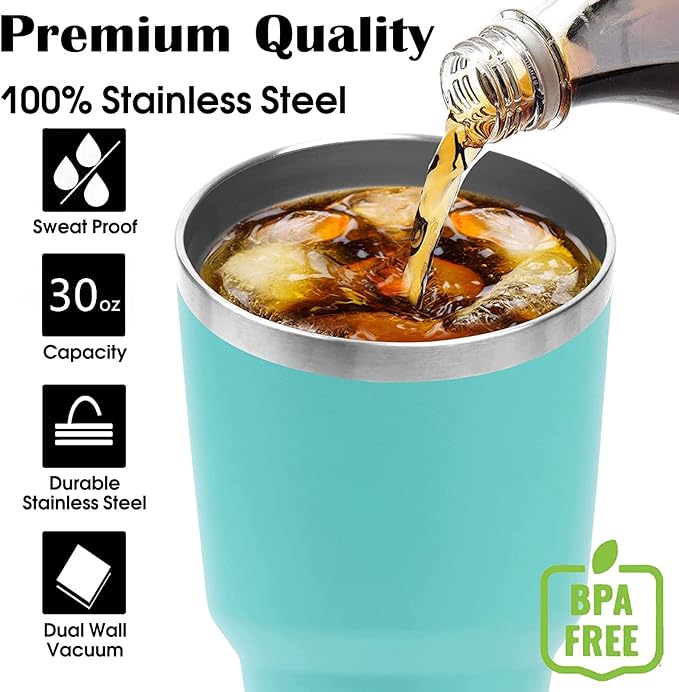 Personalized Tumbler - Laser Engraved with Name Logo,30oz Custom Travel Coffee Tumbler Mugs Personalized Cups with Lids and Straws | 17 Colors & 16 Designs Text Gifts for Women Men - Bloomnest