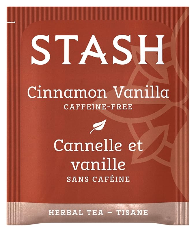 Stash Tea Cinnamon Vanilla Herbal Tea - Naturally Caffeine Free, Non-GMO Project Verified Premium Tea with No Artificial Ingredients, 18 Count (Pack of 6) - 108 Bags Total - Bloomnest