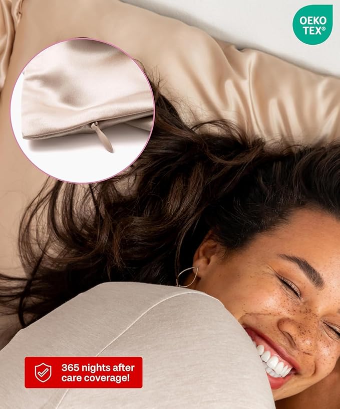 SUNDAYSILKS™ 100% Mulberry Silk Pillowcase, Silk Pillow Cases for Hair & Skin, Superior to Satin Pillowcase, with Zipper, Standard, Queen, King Sizes, Anti-Wrinkle, Cooling, Non-Slip Silk Pillowcases - Bloomnest