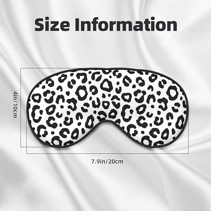 Sleep Eye Mask Black and White Leopard Sleep Mask for Women Men Comfortable Eye Mask with Adjustable Strap Soft Eye Cover Blindfold for Travel Yoga Nap Shift Work - Bloomnest